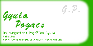 gyula pogacs business card